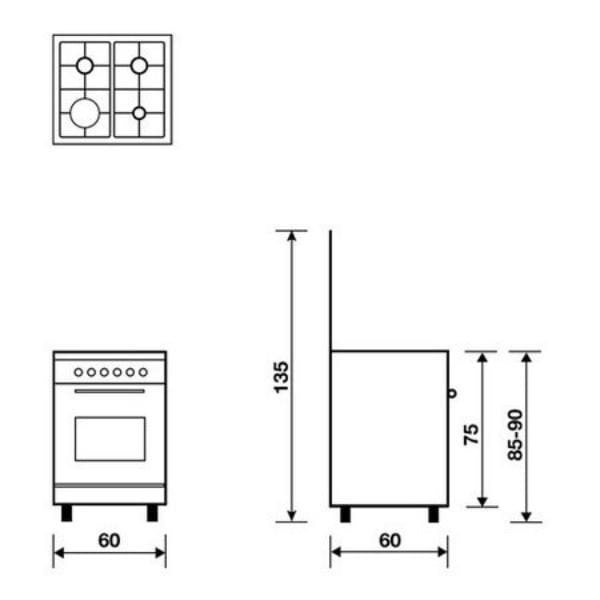 Reload to view GLEMGAS 4 Burner Gas Cooker 60x60cm | napev