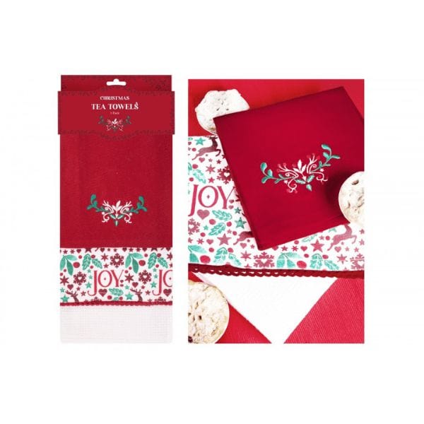 Christmas Joy Tea Towel 50x70cm | Pack of 3 | Napev