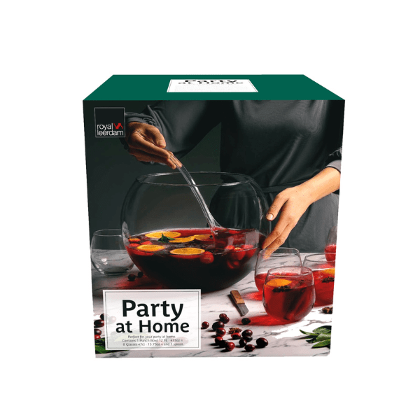 LC GLASS Party at Home Punch Bowl | Set of 10 at Napev GH