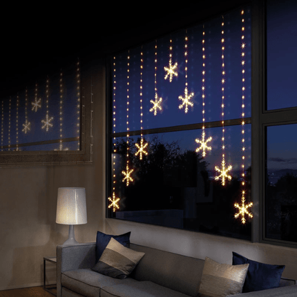 Premier LED Snowflake Curtain Lights – Warm White AT NAPEV GH