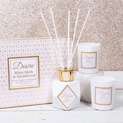 Desire Diffuser & Candle Set 100ML | Napev | White birch & sandalwood