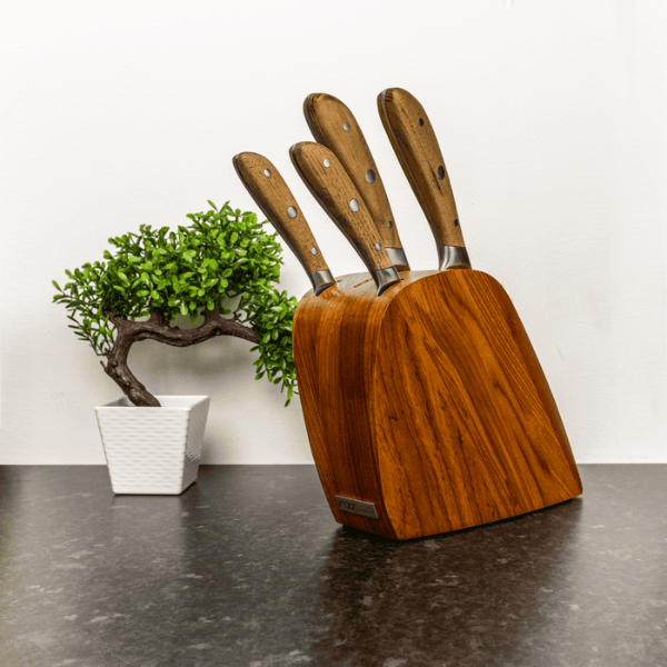 Grunwerg Rockingham Forge 6 Piece Knife Block Set Ashwood AT Napev GH