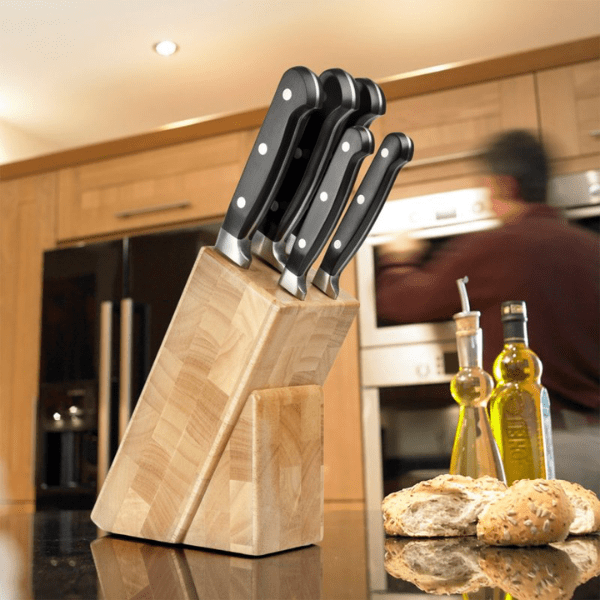 Taylors Eye Grain Rubberwood 5Pcs Knife Block at Napev GH