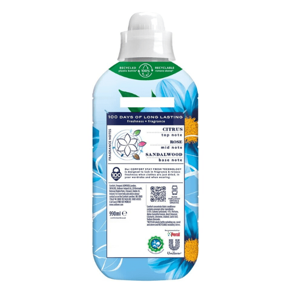 Comfort Fabric Conditioner Blue Skies 33 Wash 990ml AT NAPEV GH