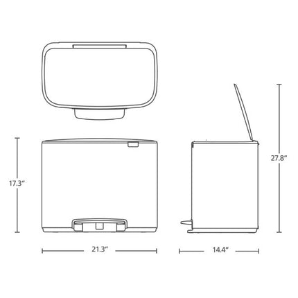 Brabantia Bo Pedal Bin, 11 + 23L at Napev GHBrabantia Bo Pedal Bin, 11 + 23L at Napev GH