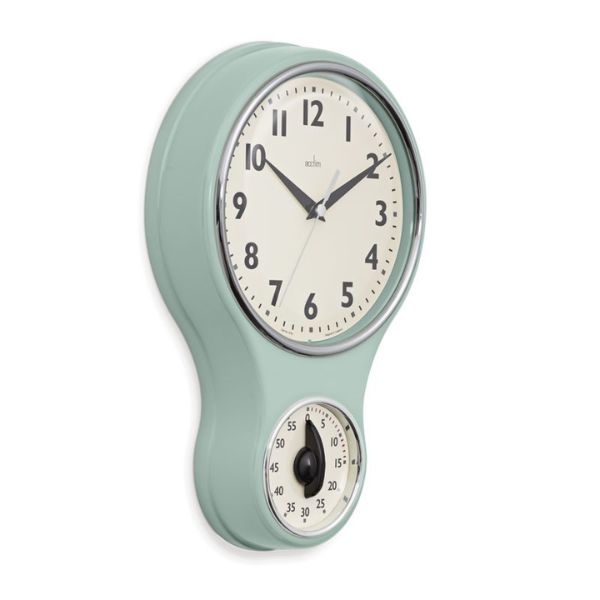 Acctim Kitchen Time Wall Clock Sage 21598 at Napev GH