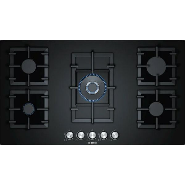 Bosch Series 6 gas hob 90 cm Tempered glass, Black PPQ9B6O90M at Napev GH