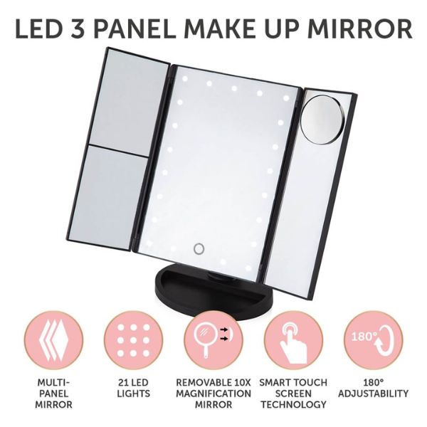 Carmen LED 3 Panel Mirror C85030N at Napev GH