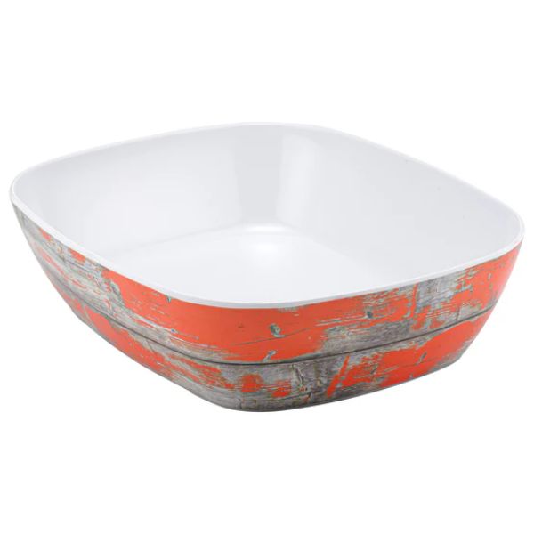 Dalebrook Rustic Orange Tura Melamine 1/2 Size Crock 265x325x80mm 3.5L at Napev GH