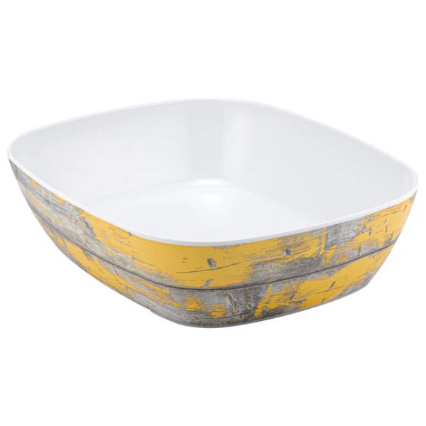 Dalebrook Rustic Yellow Tura Melamine 1/2 Size Crock 265x325x80mm 3.5L at Napev GH