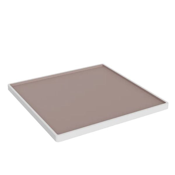 Dalebrook Trafalgar White and Taupe Melamine Large Square Plate 305x305x19mm at Napev GH