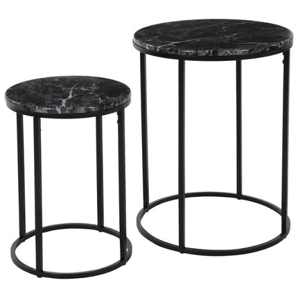 Metal Side Table With MDF Top Black at Napev GH