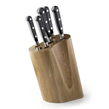 Sabatier Professional 5 Piece Kitchen Knife Set & Oak Knife Block at Napev GH