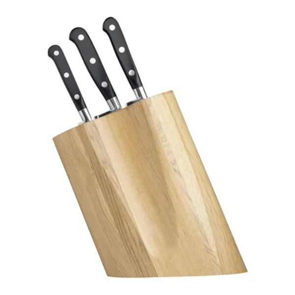 Sabatier Professional 5 Piece Kitchen Knife Set & Oak Knife Block at Napev GH