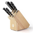 Sabatier Professional 5 Piece Knife Set & Classic Rubberwood Knife Block at Napev GH