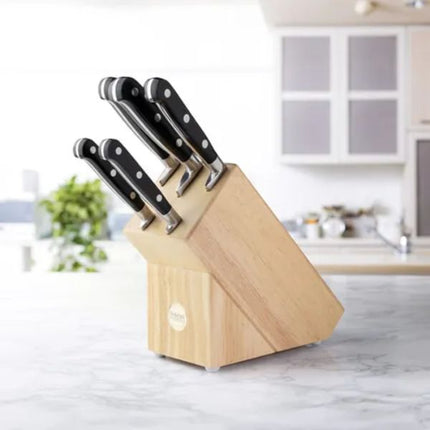 Sabatier Professional 5 Piece Knife Set & Classic Rubberwood Knife Block at Napev GH