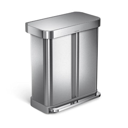 Simplehuman 58L Recycler Pedal Bin Brushed Steel at Napev GH