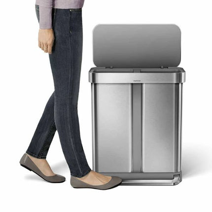 Simplehuman 58L Recycler Pedal Bin Brushed Steel at Napev GH