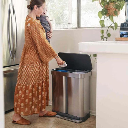 Simplehuman 58L Recycler Pedal Bin Brushed Steel at Napev GH