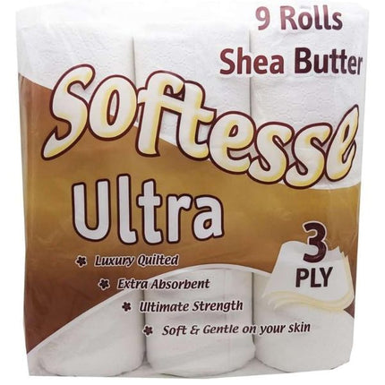 Softesse 9 Toilet Roll Shea Butter 3Ply | Pack of 5 at Napev GH