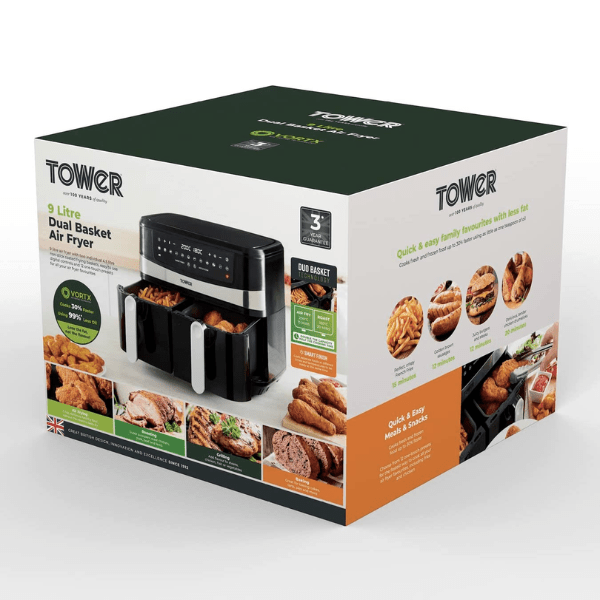 Tower 9L Duel Basket Air Fryer T17088 | Napev