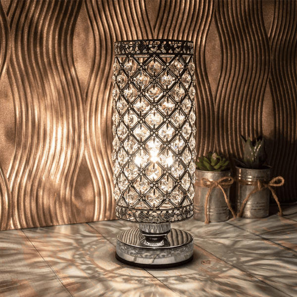 Desire Aroma Electric Tube Touch Lamp - Silver & Clear Crystal | Napev