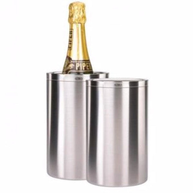 Double Walled Wine Cooler Stainless Steel Satin Finish Ice Bucket Bottle  Chiller