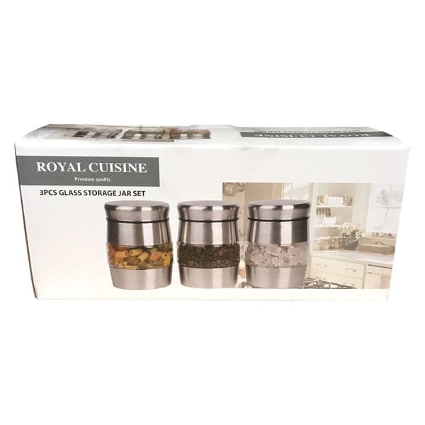 Reload to view Royal Cuisine 3pcs Glass Storage Jar